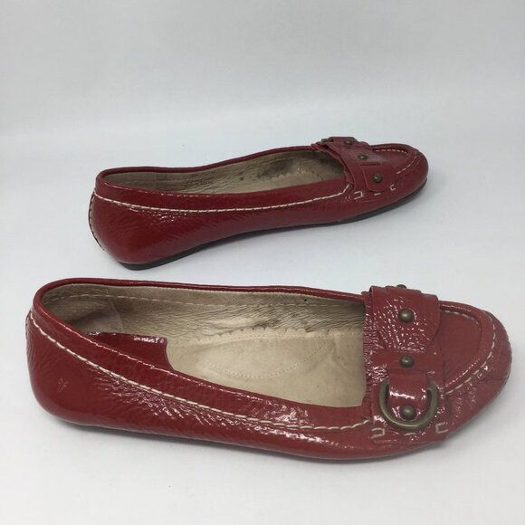 FRYE RED MOCCASINS LOAFER FLATS LEATHER 8M - Picture 6 of 15